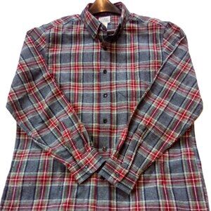 LL Bean Men's 100% Cotton Plaid Shirt  Size M